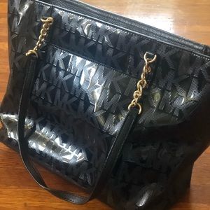 Michael Kors Patent Leather Monogram Tote